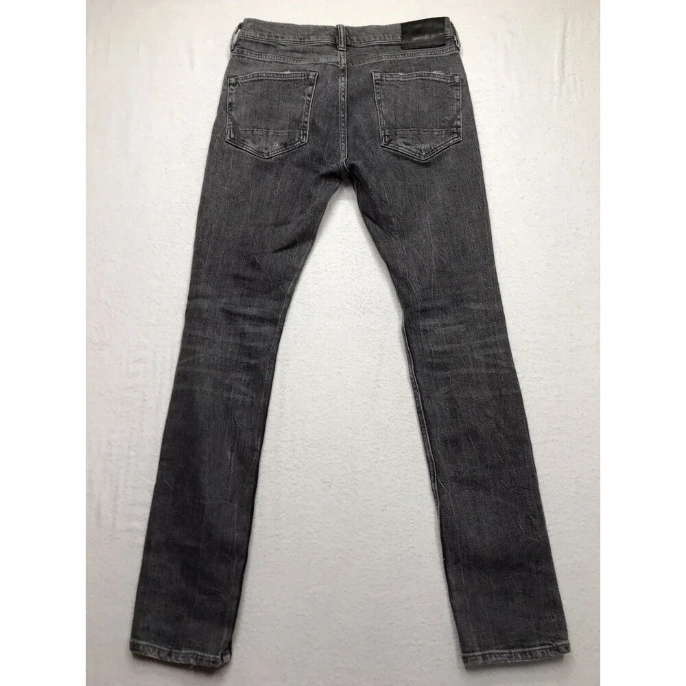 ALL SAINTS Raveline Cigarette Jean Men 30x32 Gray Distress Taper Stretch Denim